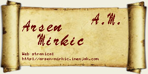 Arsen Mirkić vizit kartica